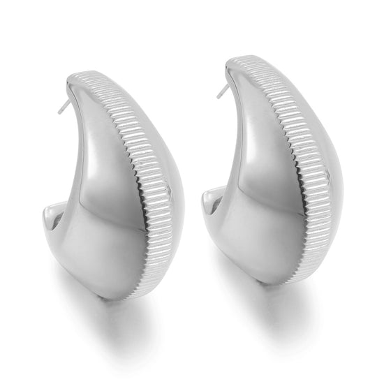 Stainless steel shell earrings-SCE387ST