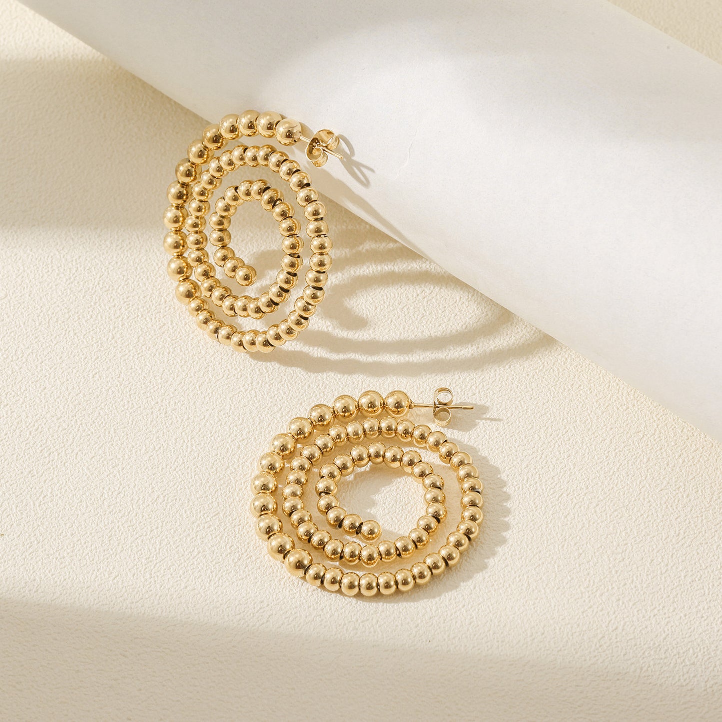 Circular hollow earrings-SCE391STGC