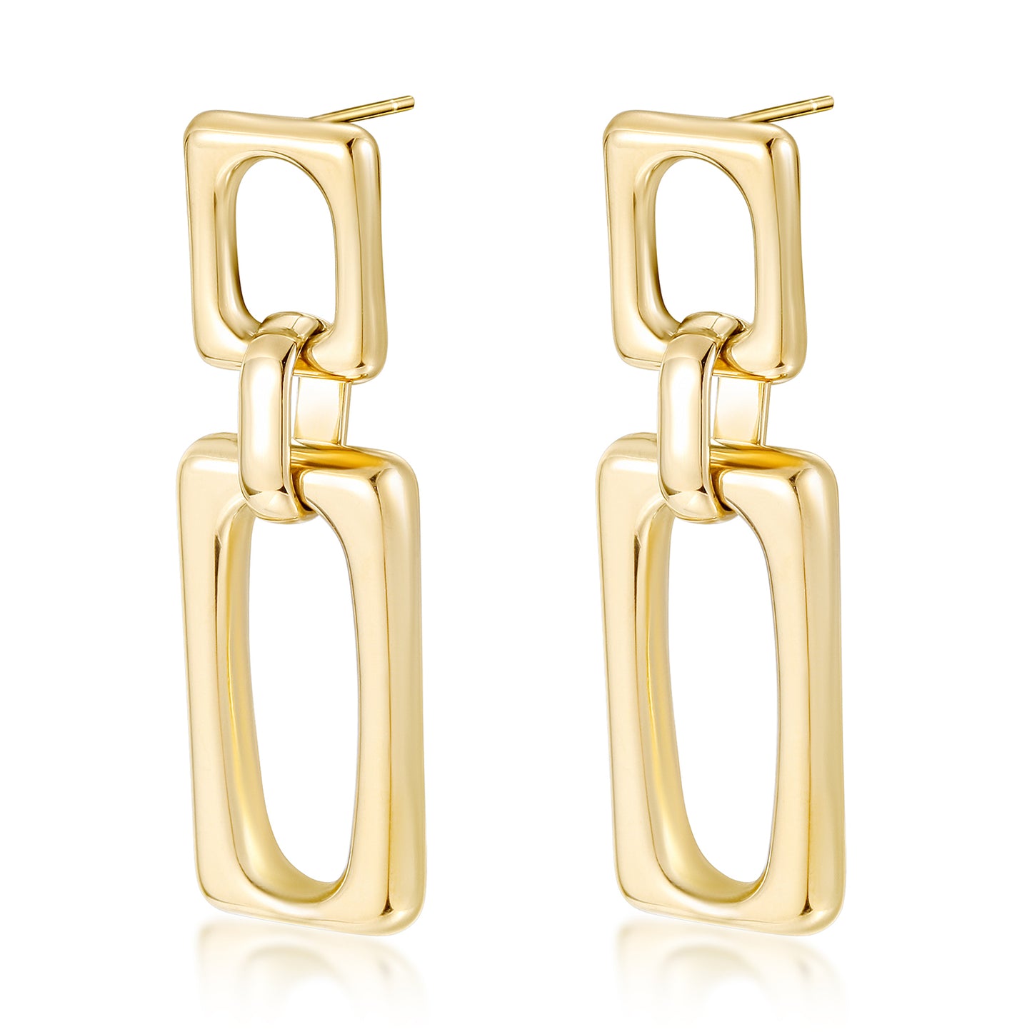 Stainless steel buckle earrings-SCE414STGC