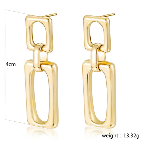 Stainless steel buckle earrings-SCE414STGC