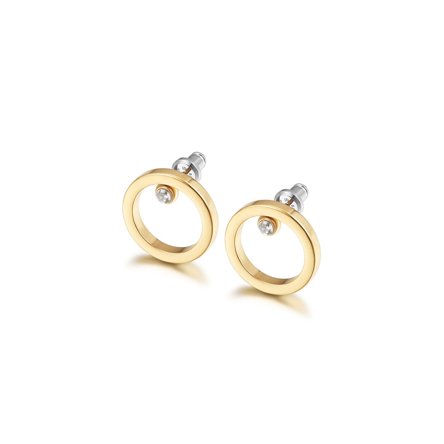 Golden Circle Zircon Earrings-SCE454STMC