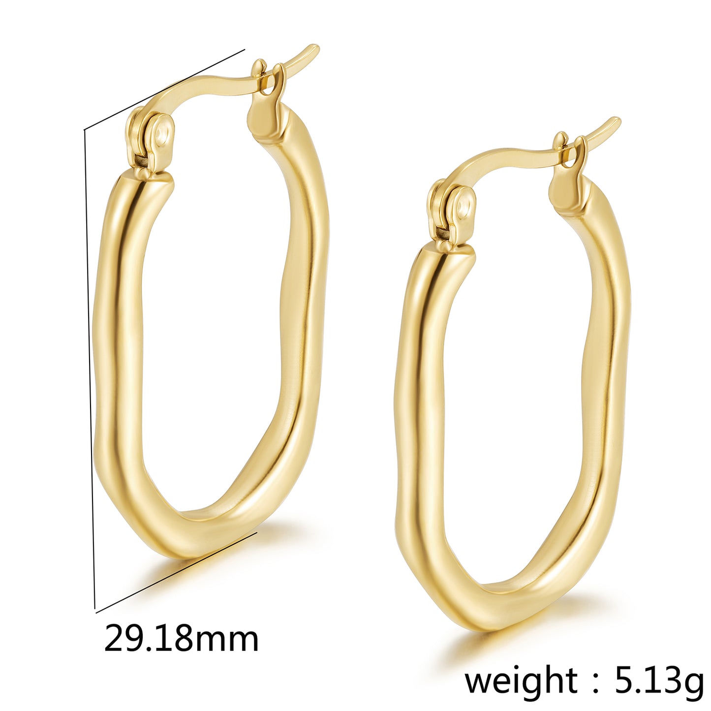 Twisted U-shaped earrings-SCE459STGC