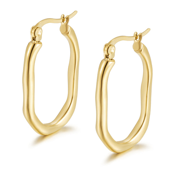 Twisted U-shaped earrings-SCE459STGC