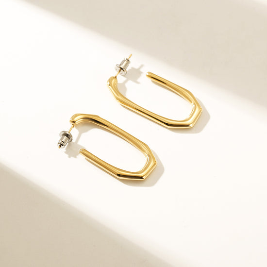 Stainless steel large G earrings-SCE462STGC