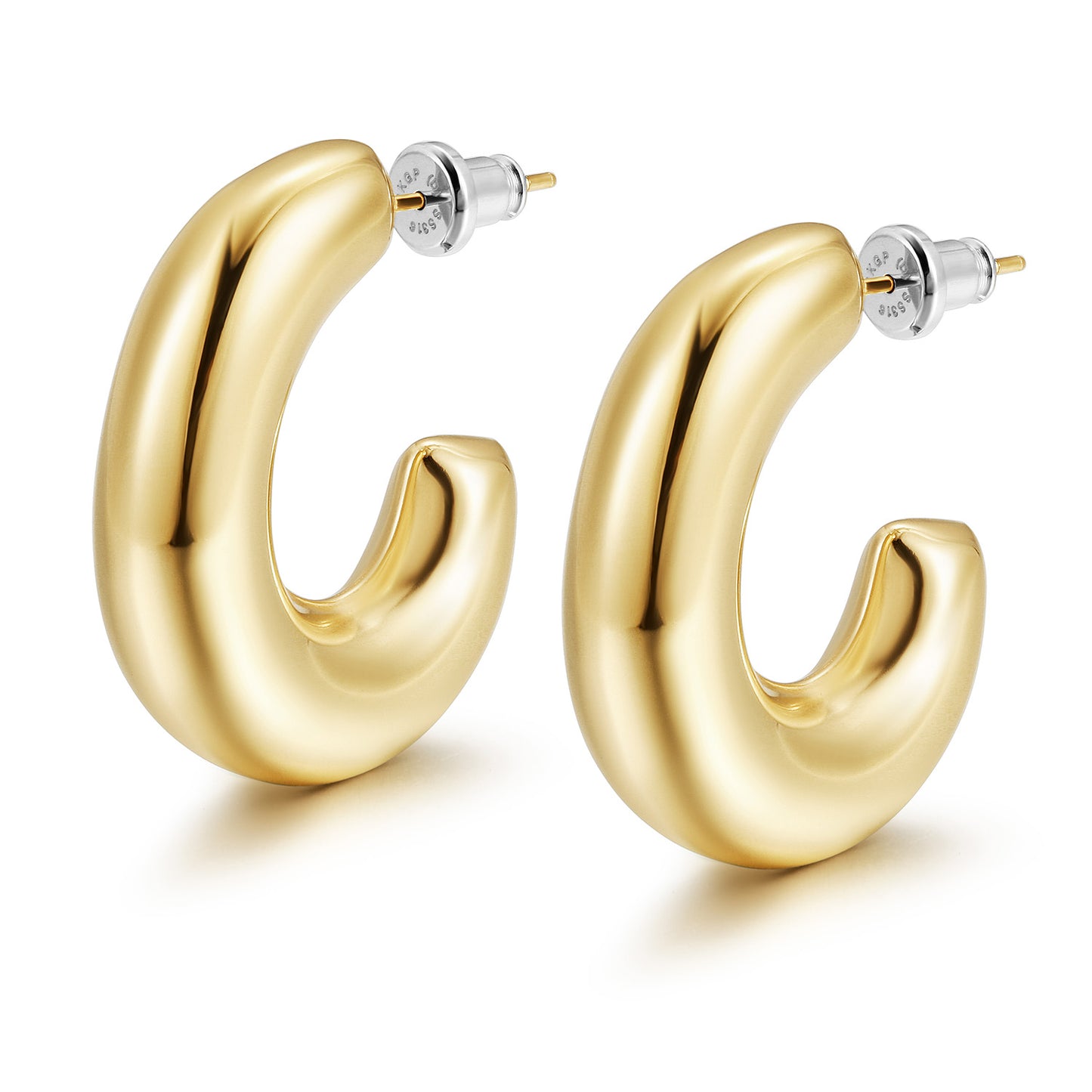 Twisted L Smooth Earrings-SCE463STMC