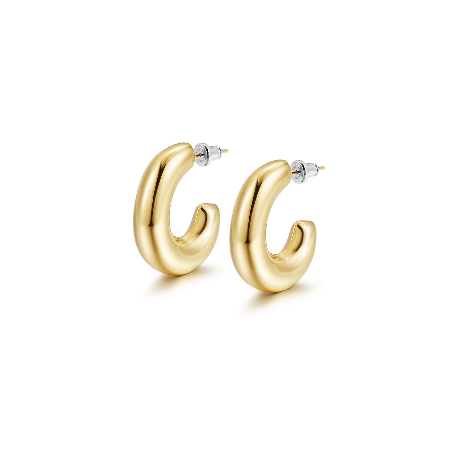 Twisted L Smooth Earrings-SCE463STMC