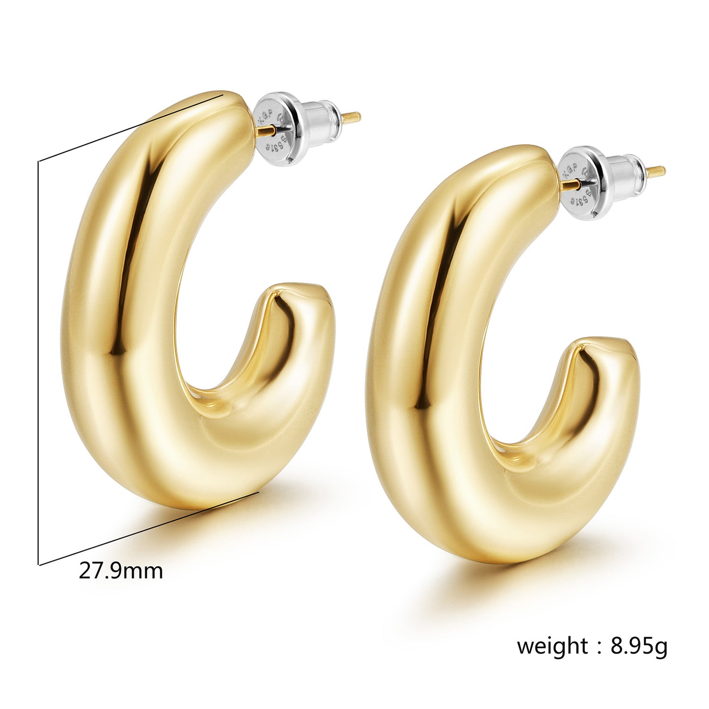 Twisted L Smooth Earrings-SCE463STMC