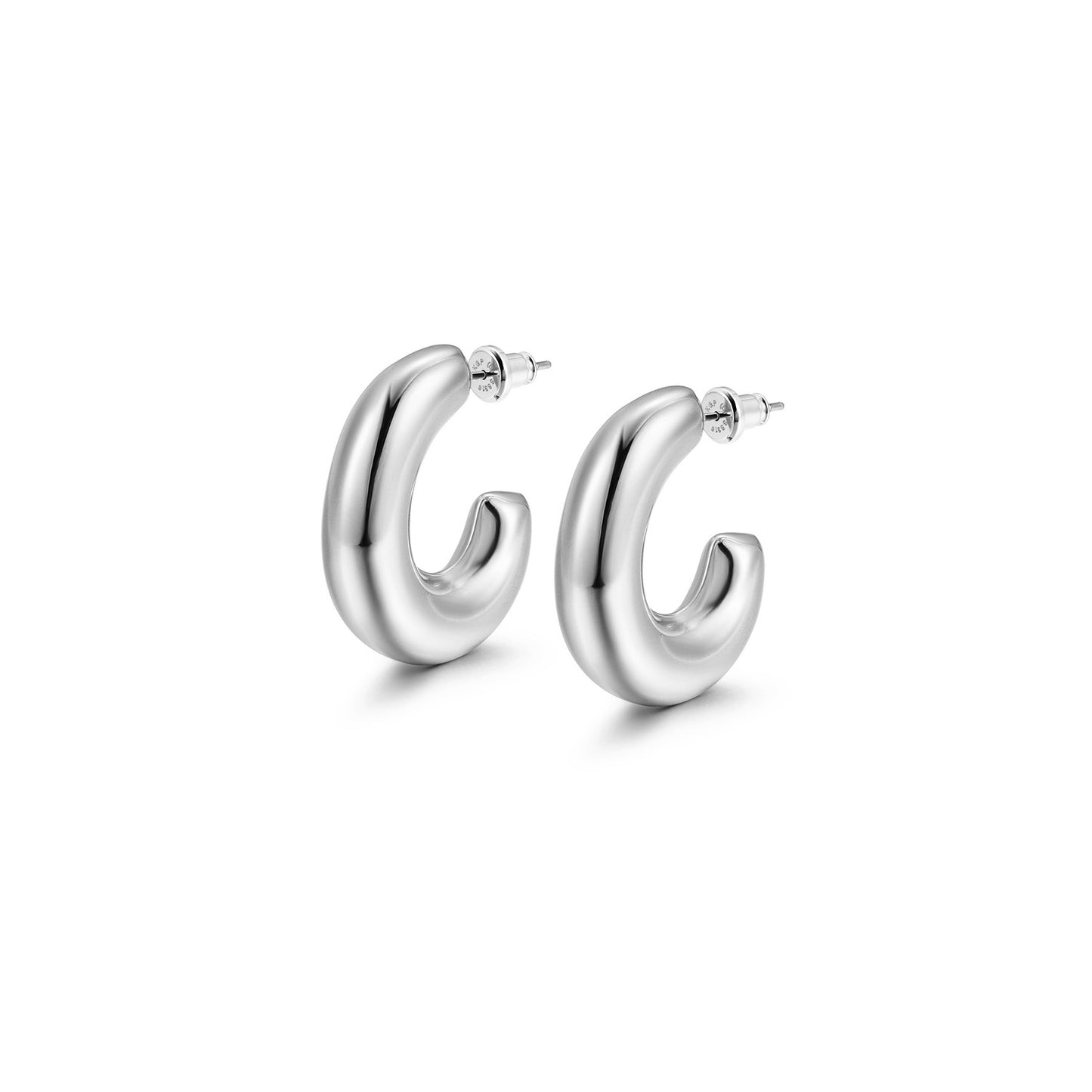 Twisted L Smooth Earrings-SCE463STWG