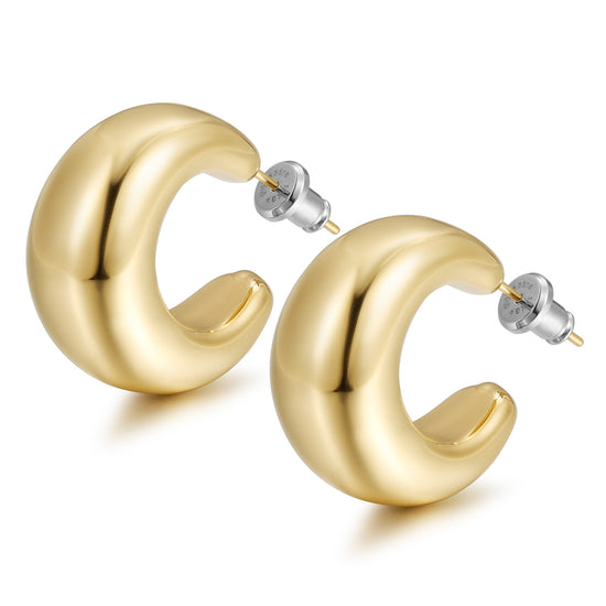 Exaggerated large C earrings-SCE467STMC