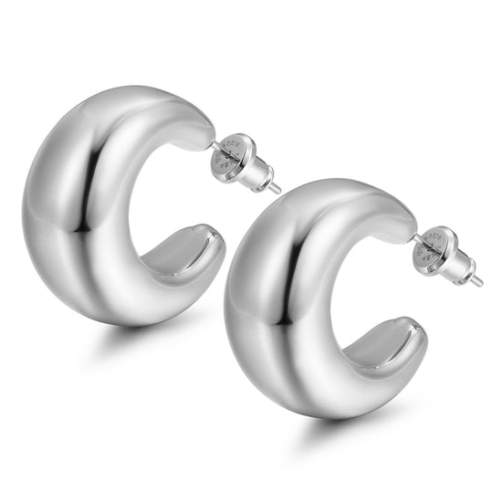 Exaggerated large C earrings-SCE467STWG