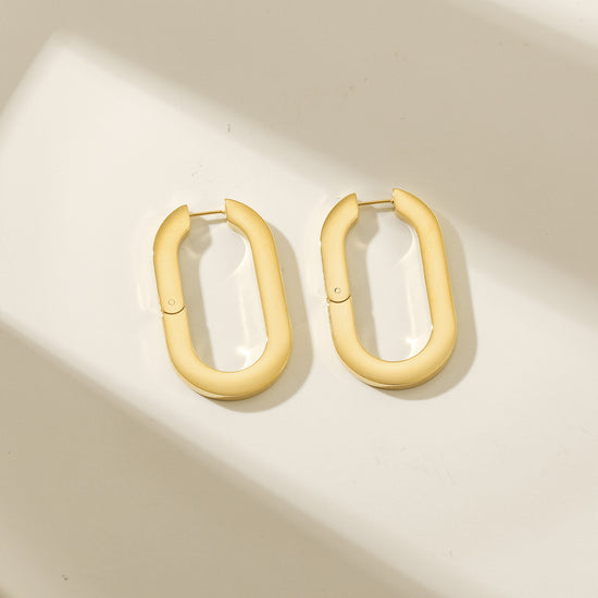 U-shaped buckle earrings-SCE477STGCL