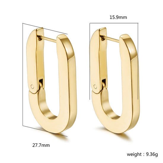 U-shaped buckle earrings-SCE477STGCM