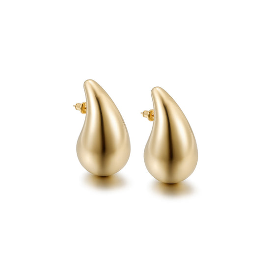 Golden Water Drop Earrings-SCE480STGCL