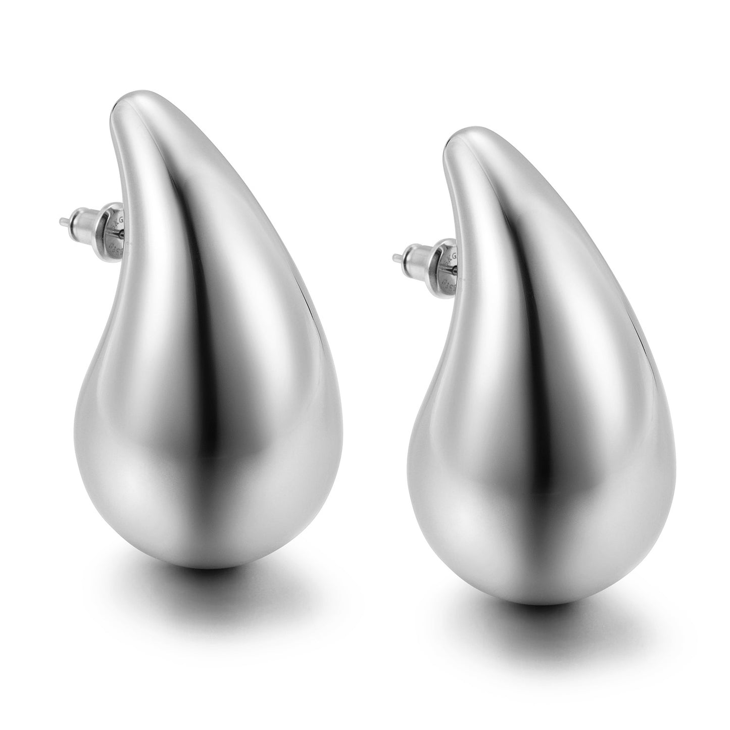 Silver Water Drop Earrings-SCE480STWGL