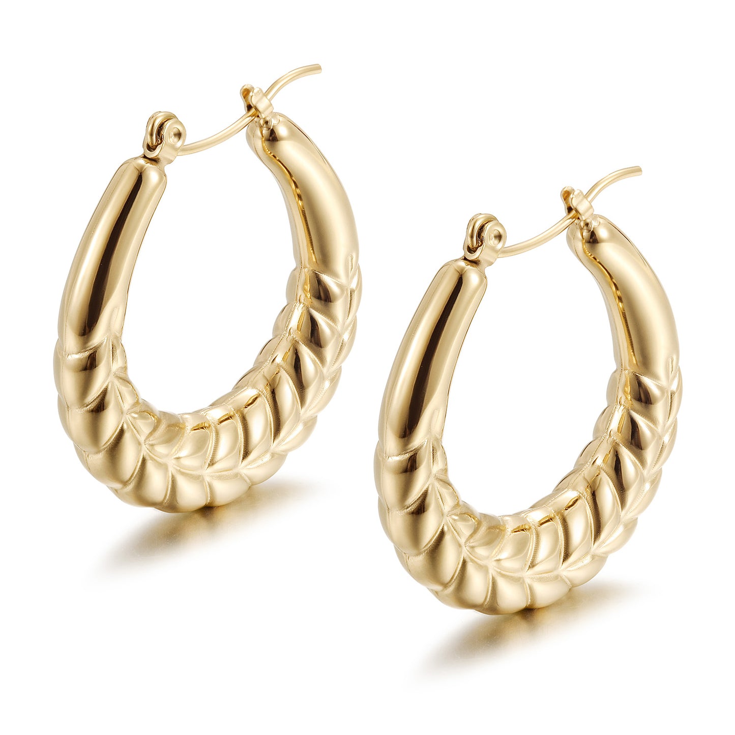 Big C pounding cable earrings-SCE481STGC