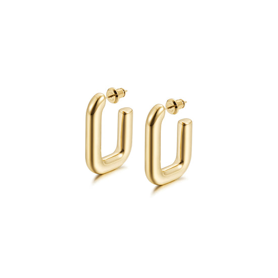 Large L smooth earrings-SCE484STGC