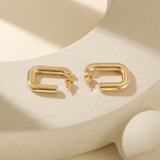 Large L smooth earrings-SCE484STGC