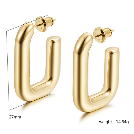 Large L smooth earrings-SCE484STGC