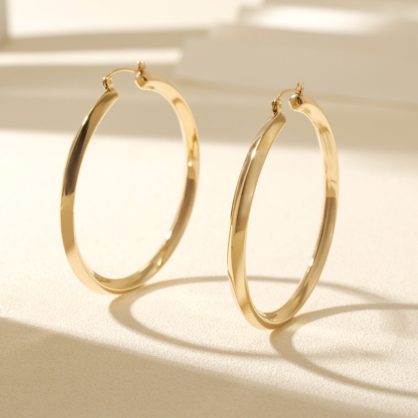 Circular smooth earrings-SCE485STGC