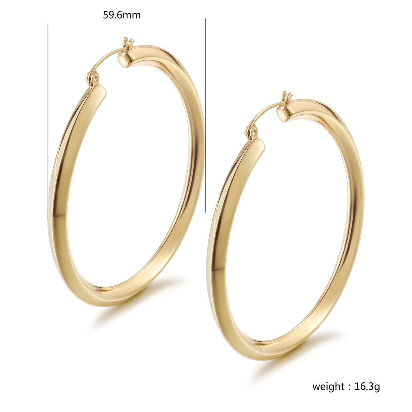 Circular smooth earrings-SCE485STGC