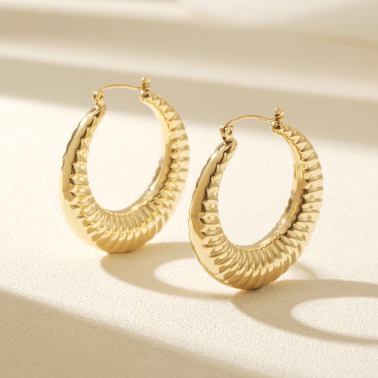 C-type cable earrings-SCE487STGC