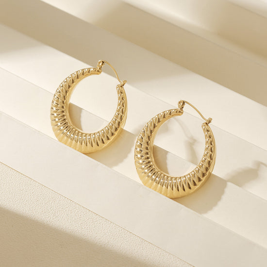 C-type cable earrings-SCE487STGC