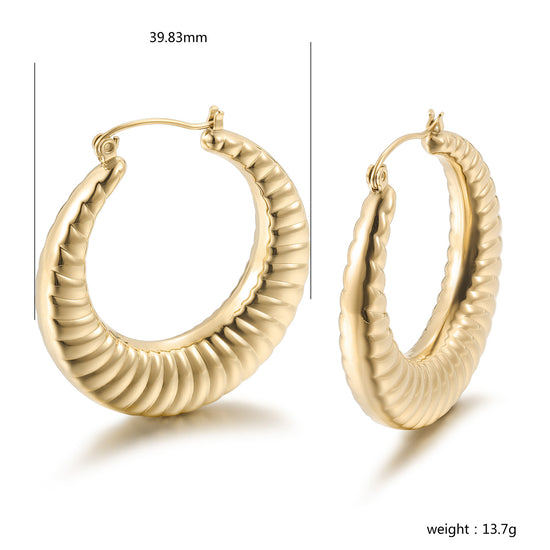 C-type cable earrings-SCE487STGC