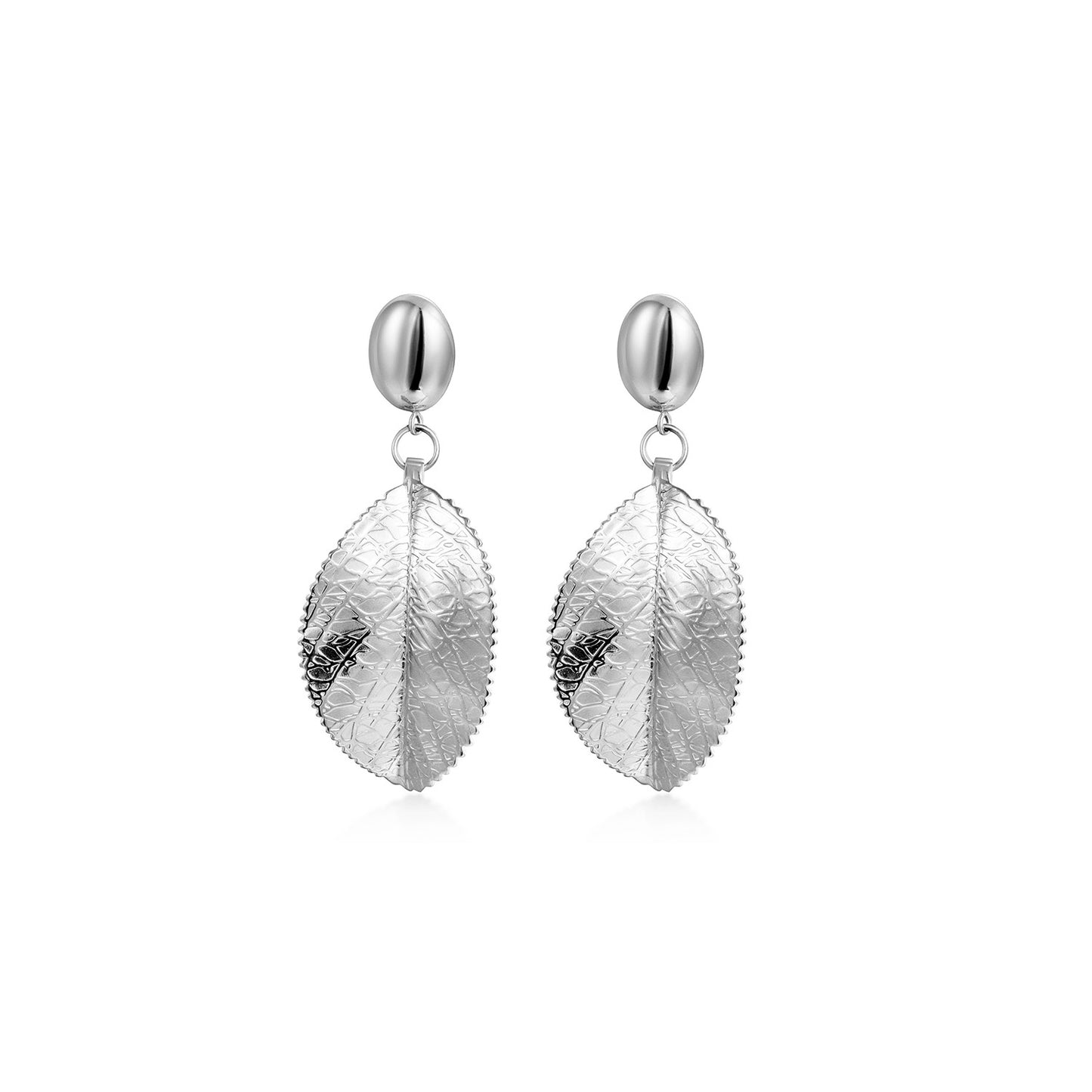 Silver Leaf Earrings-SCE492STWG