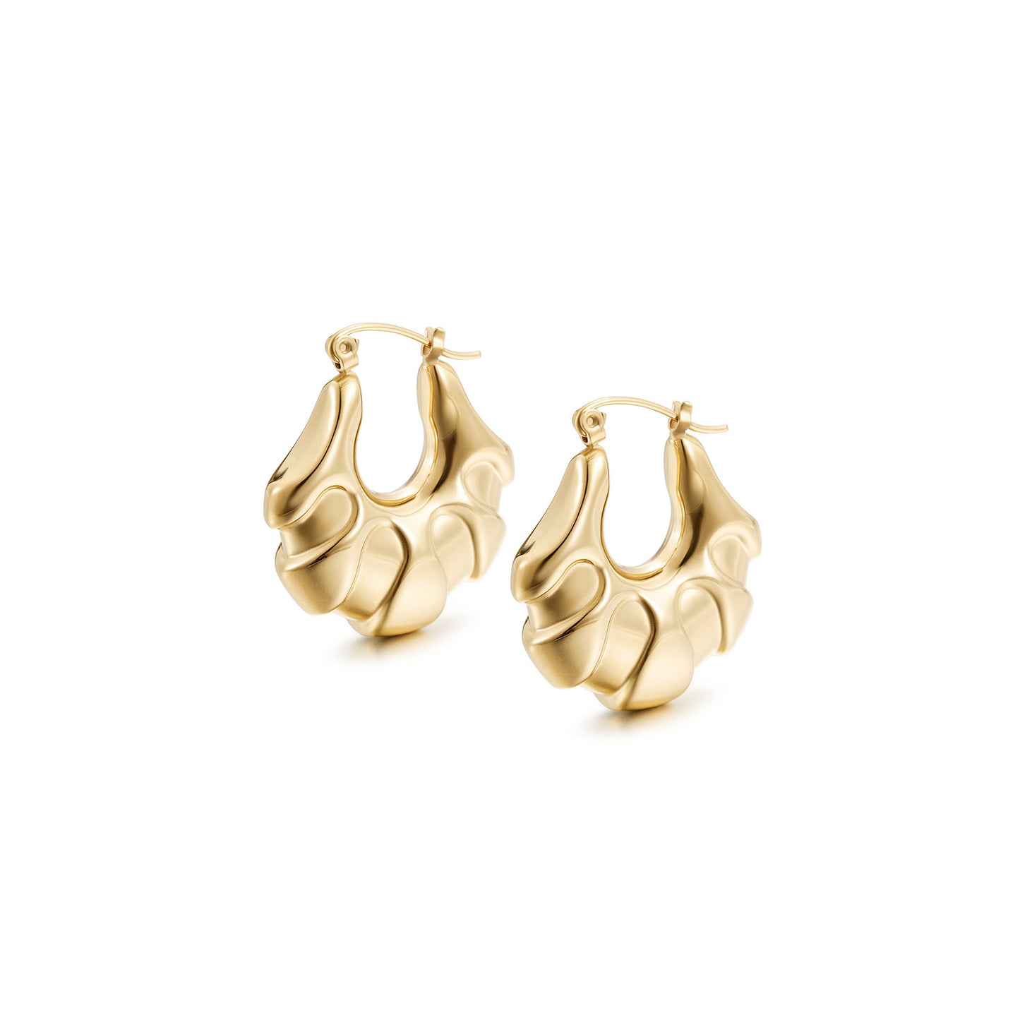 Exaggerated C-shaped earrings-SCE499STGC