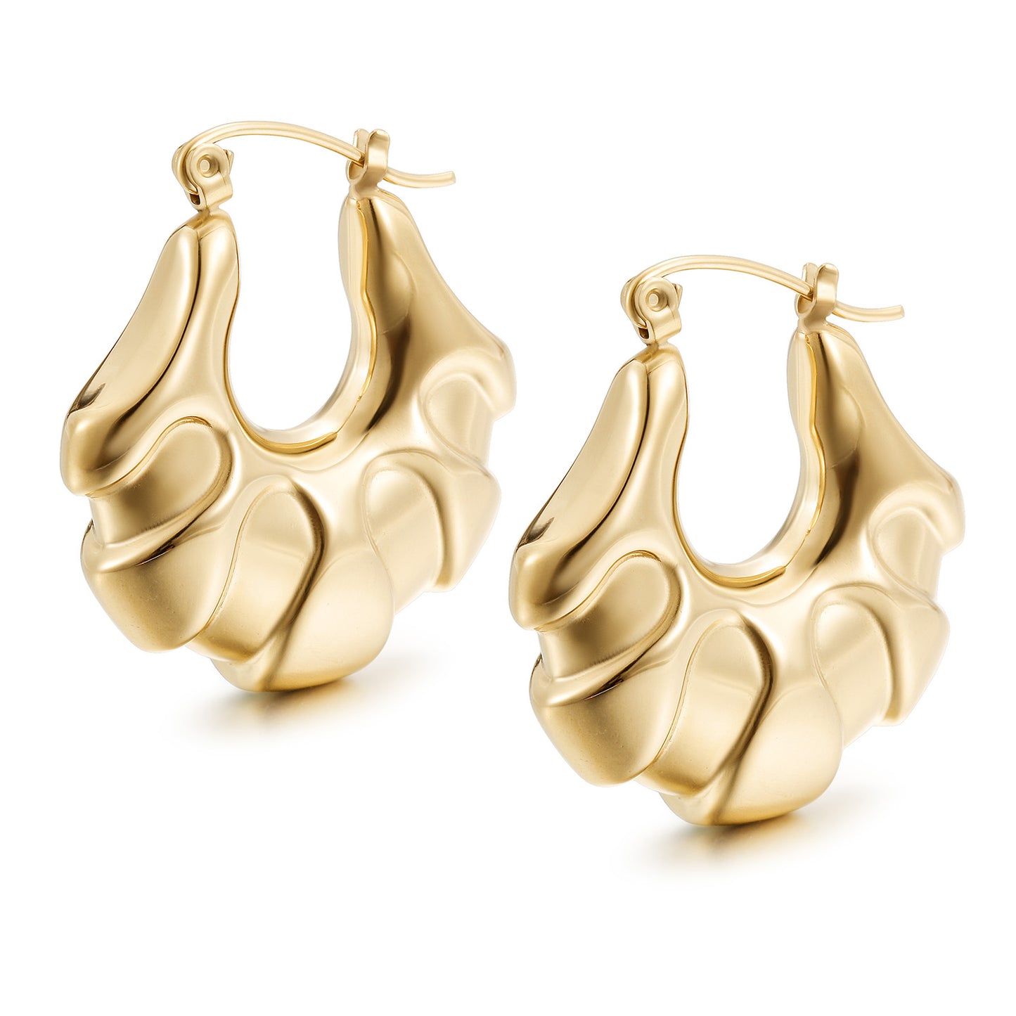 Exaggerated C-shaped earrings-SCE499STGC