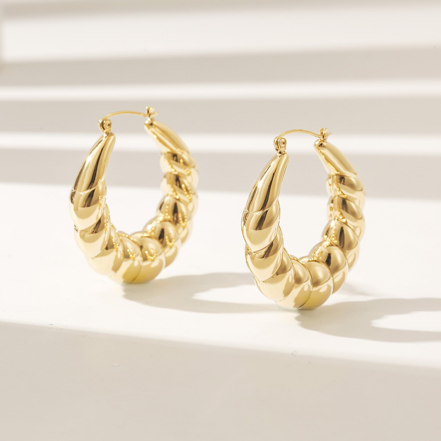 Spiral C-shaped earrings-SCE501STGC