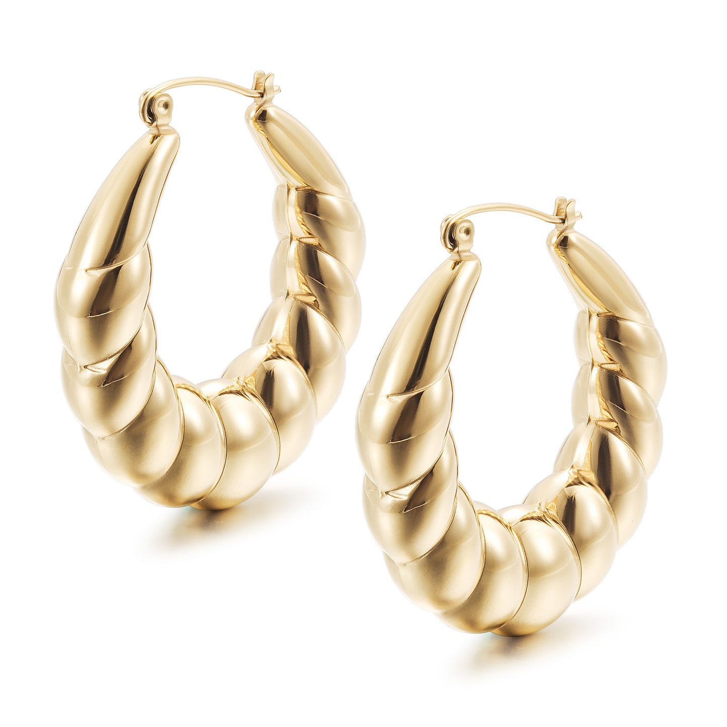 Spiral C-shaped earrings-SCE501STGC