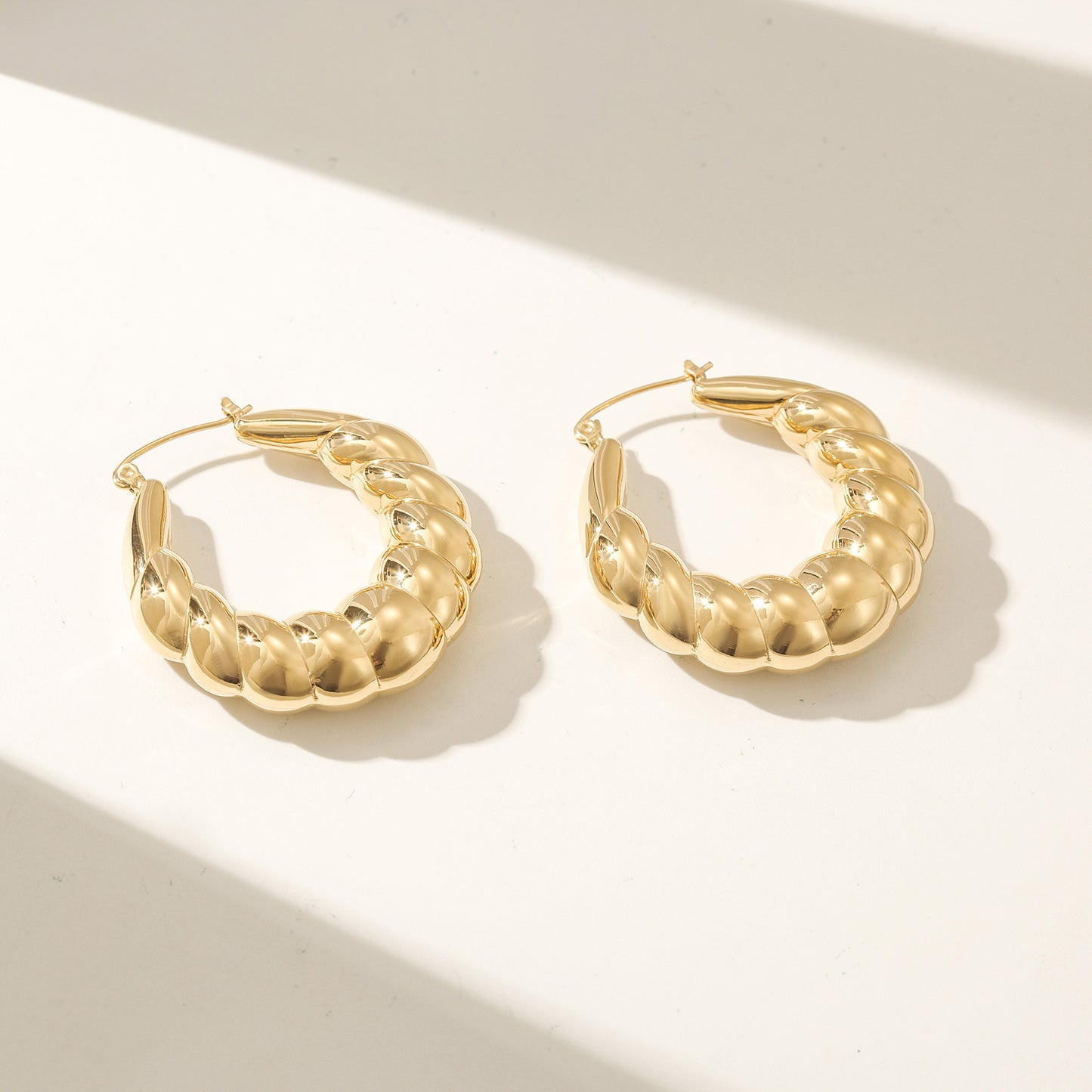 Spiral C-shaped earrings-SCE501STGC