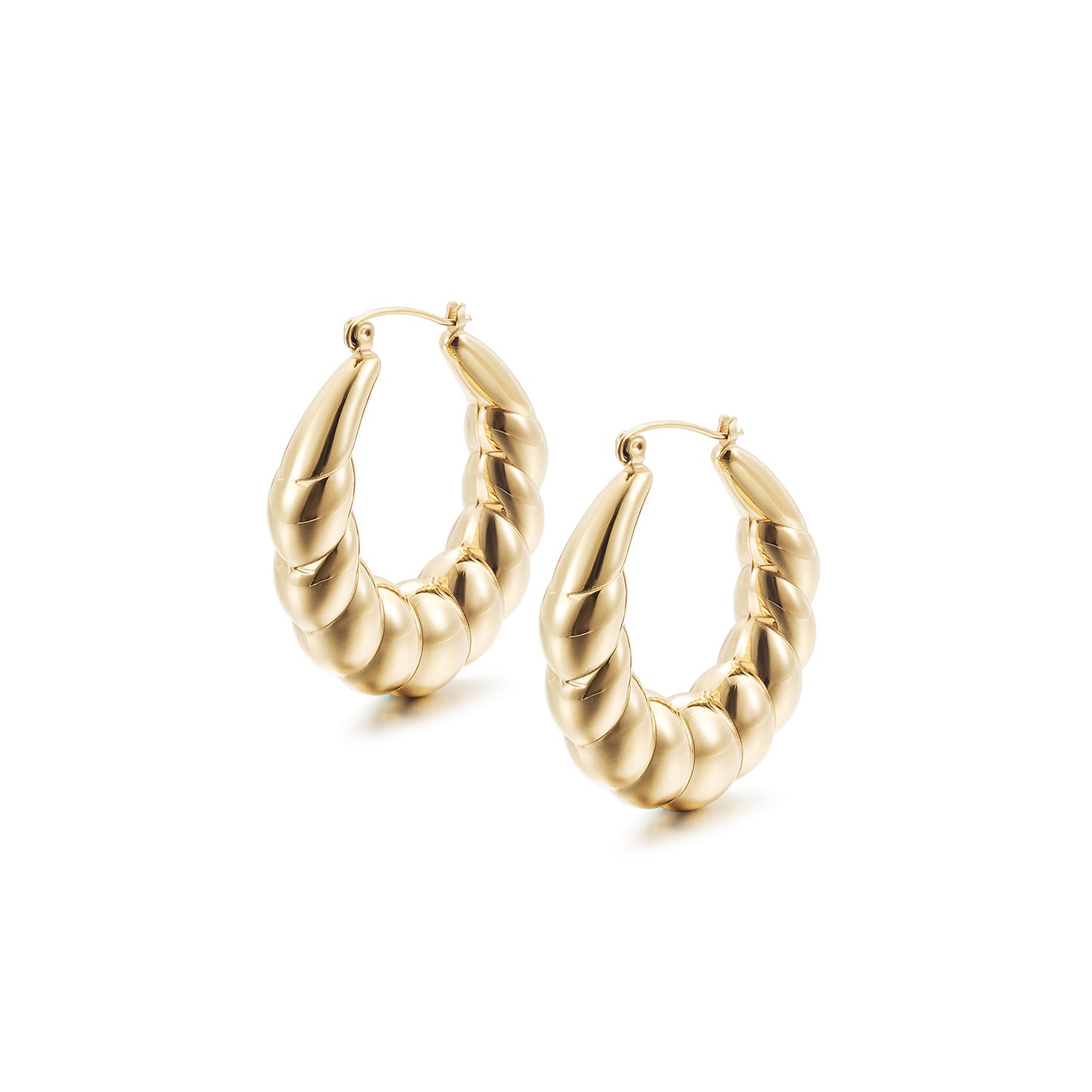 Spiral C-shaped earrings-SCE501STGC