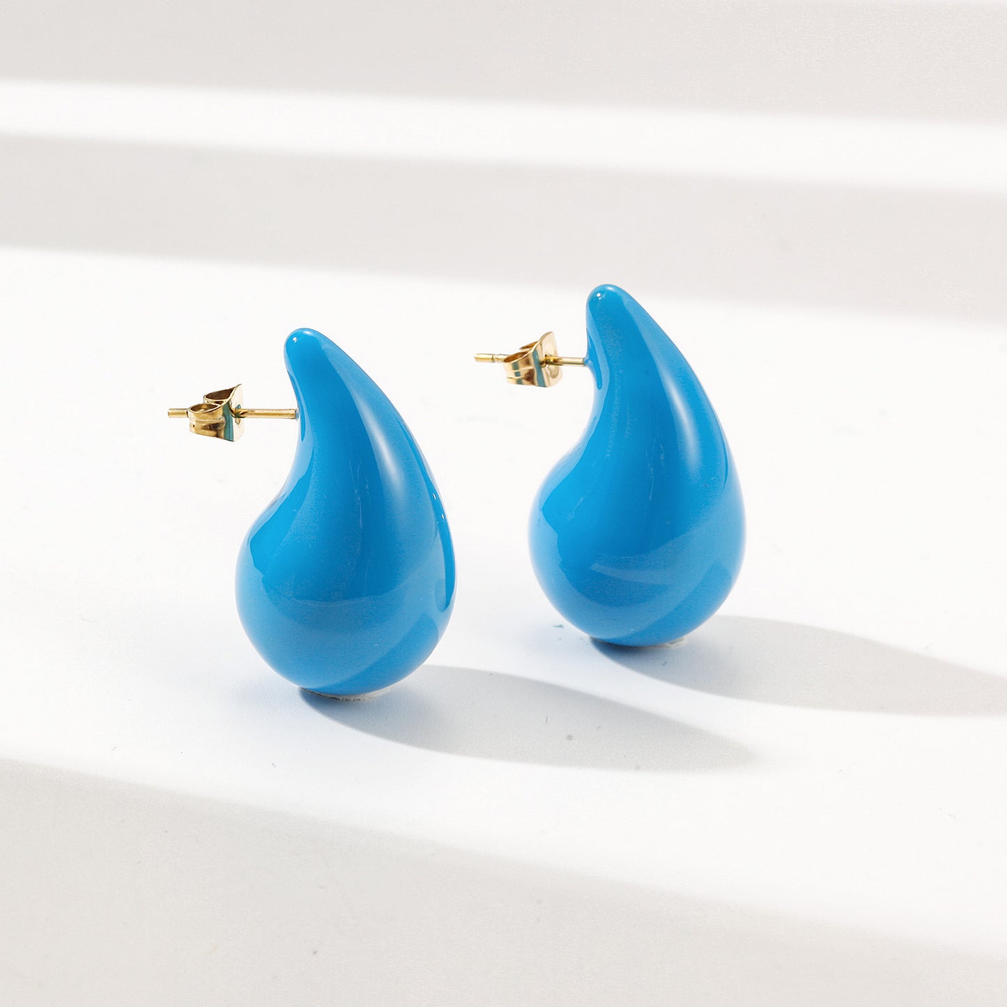 Sky blue water droplet earrings-SCE510STGCBU-M