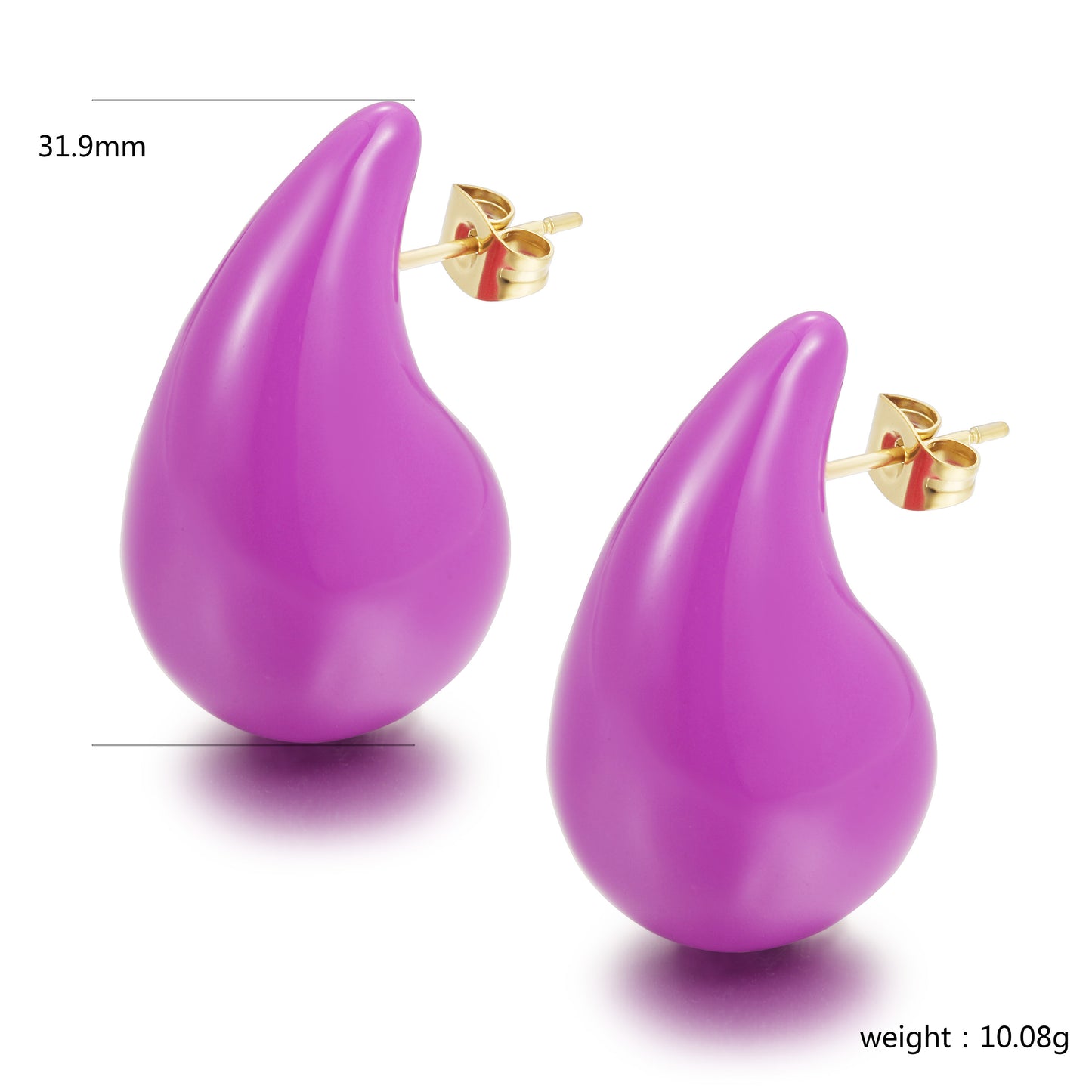 Purple Water Drop Earrings-SCE510STGCVI-M