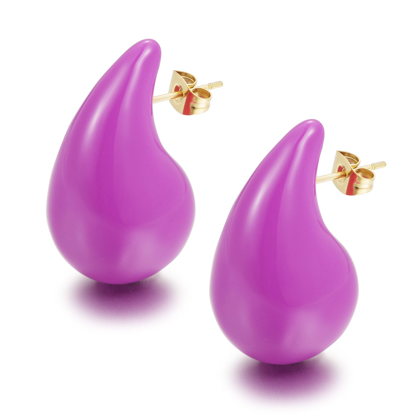 Purple Water Drop Earrings-SCE510STGCVI-M