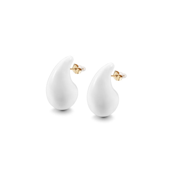 White Water Drop Earrings-SCE510STGCWT-M