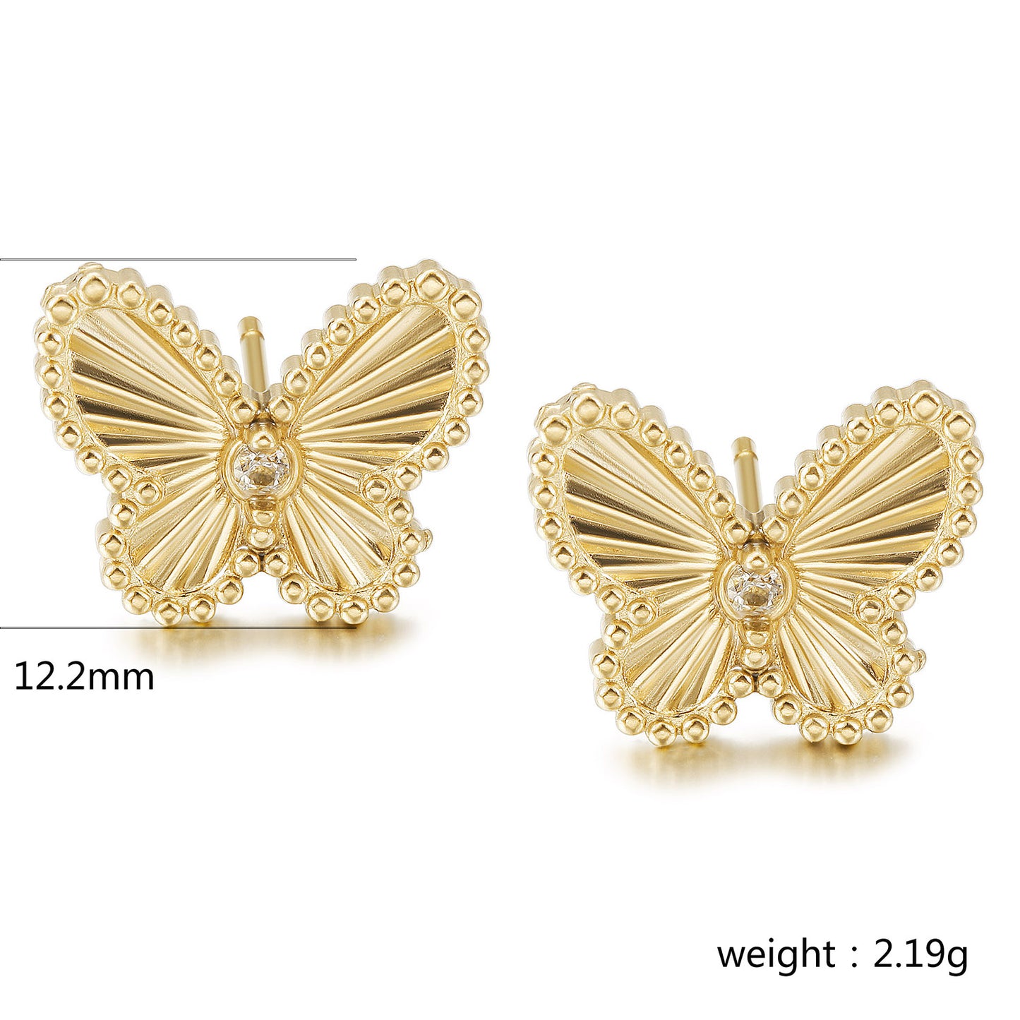 Golden Butterfly Earrings-SCE512STGCZD