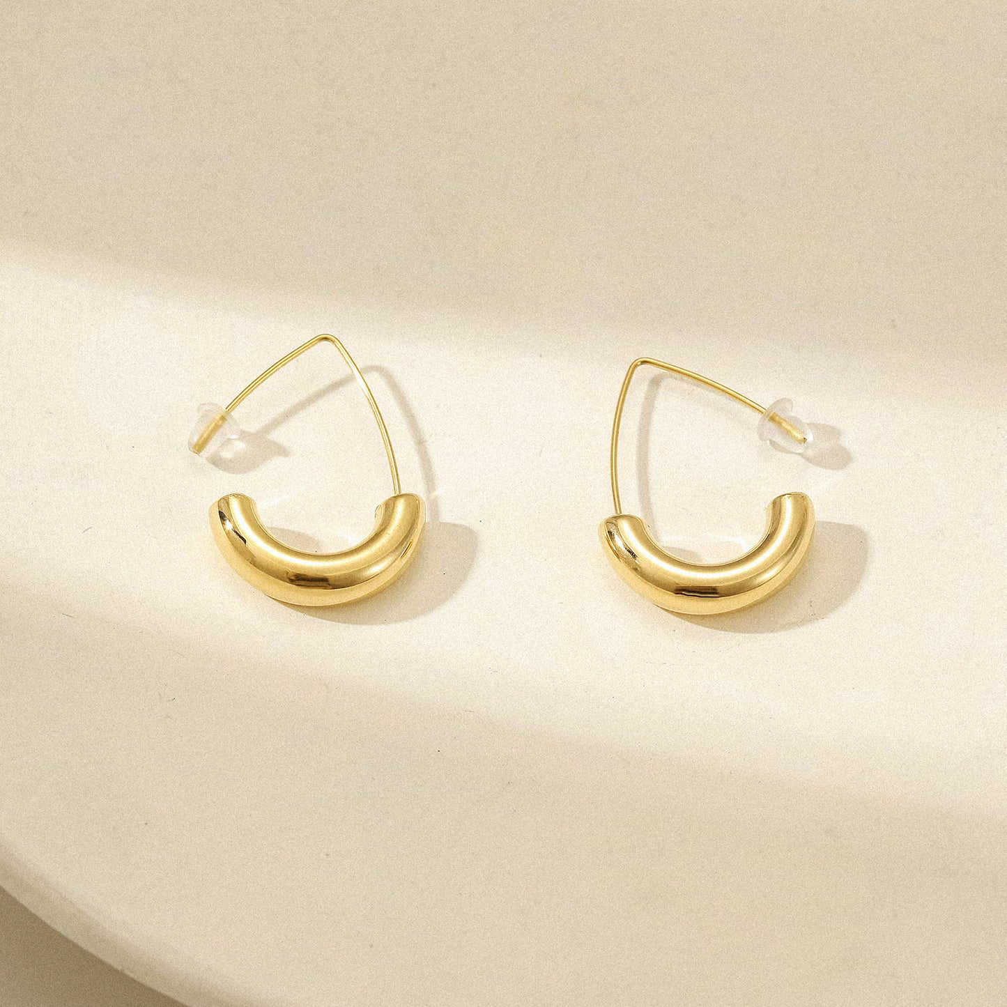 Vintage C-shaped earrings-SCE525STGC