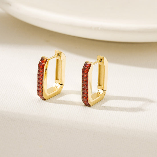 U-shaped ear clip earrings-SCE526STGCRD