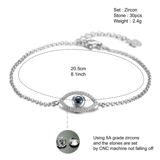 Chain Devil's Eye Bracelet-SSB085WGZD