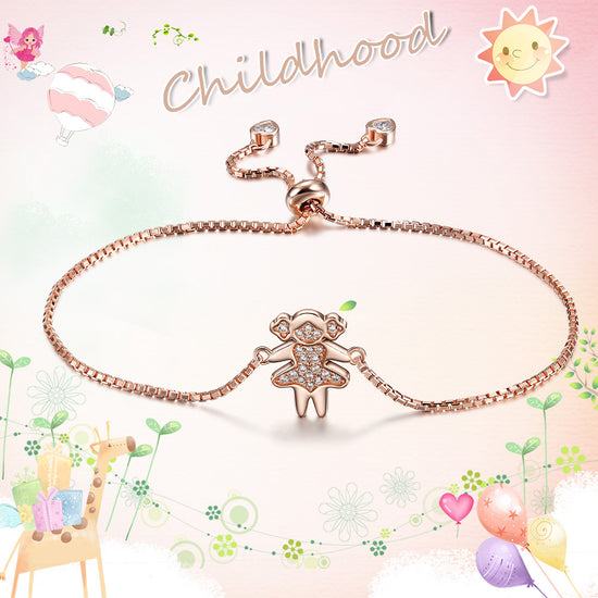 Chain Little Girl Bracelet-SSB093RGZD