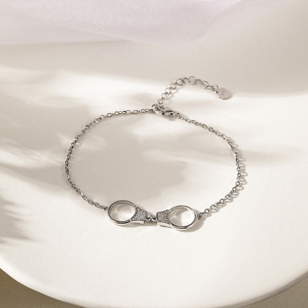 Chain handcuffs bracelet-SSB096WGZD