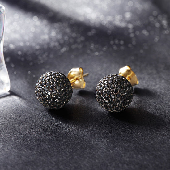 Small round earrings-SSE055BK