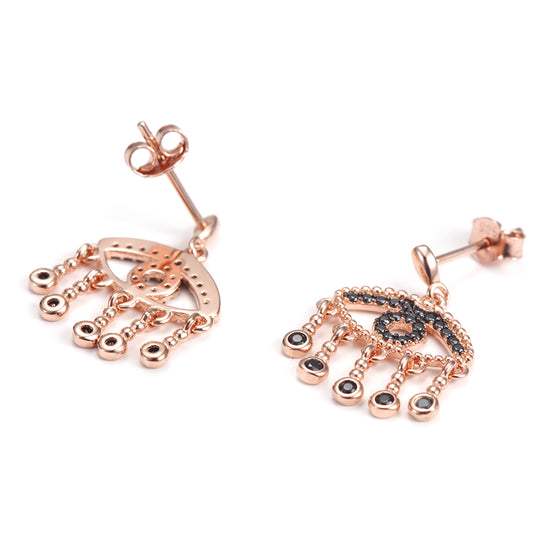 Round ball chain earrings-SSE104