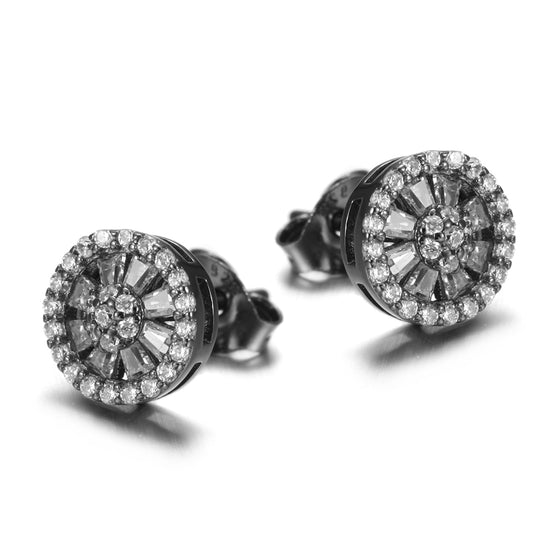 Circular diamond studded earrings-SSE108