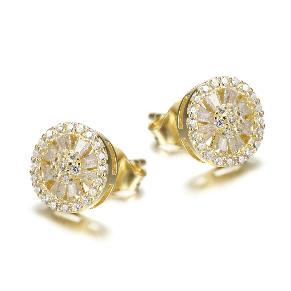 Circular diamond studded earrings-SSE108