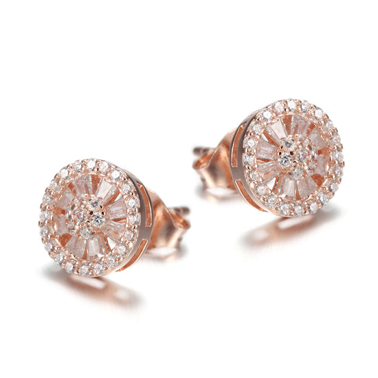 Circular diamond studded earrings-SSE108