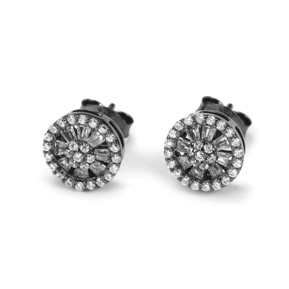 Circular diamond studded earrings-SSE108